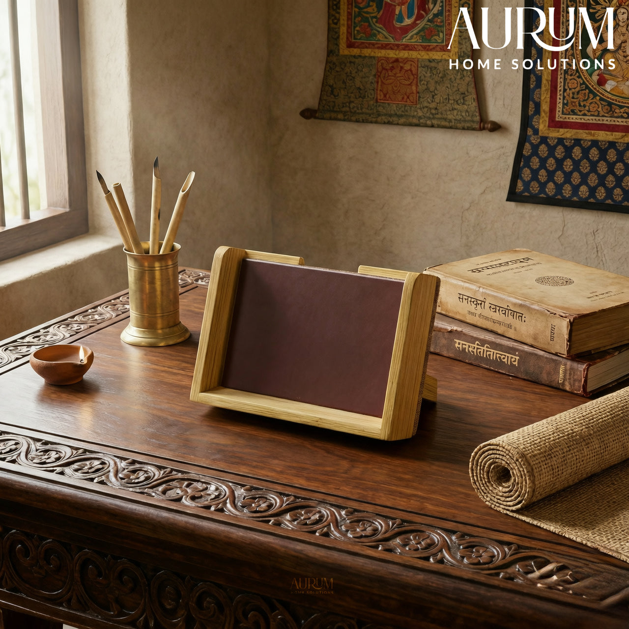 Visiting Card Holder Bamboo Desk Organizer | Heritage Decor