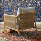 Lynn Accent Chair with Braided Wood Arm