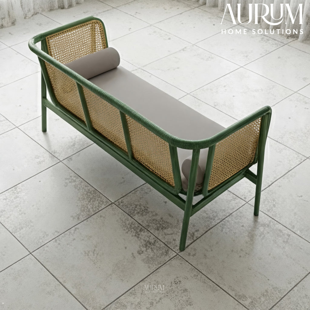 Raven Charm Sofa in Green Finish