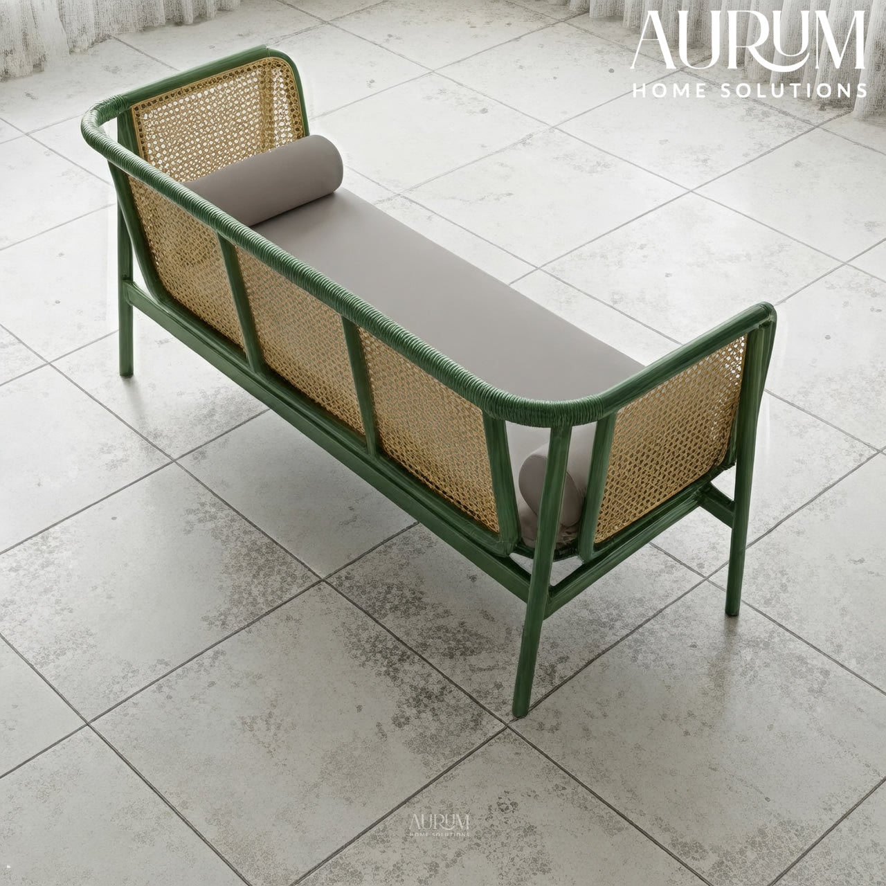 Raven Charm Sofa in Green Finish