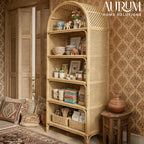 Storage Rack with Weave Wonder Natural Rattan Shelves