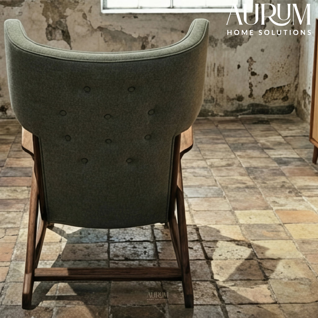 Essence Wood and Fabric Armchair