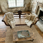 Regal Woven Rattan Diwan in Teak Wood