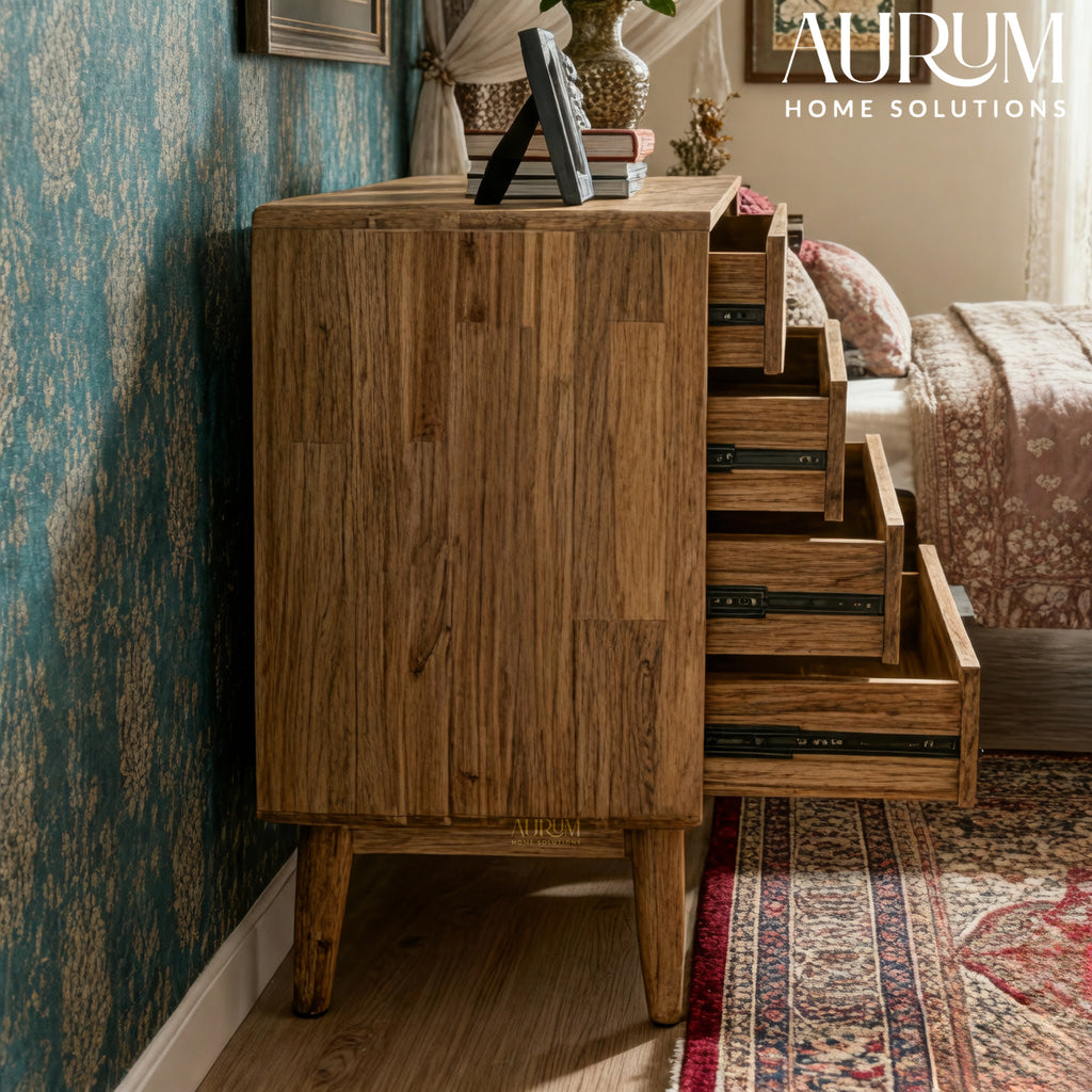 Aarna 4-Drawer Wooden Dressing Table