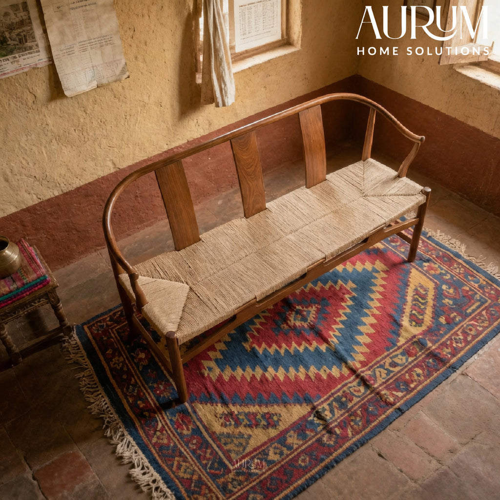 Artisan Weave Accent Bench