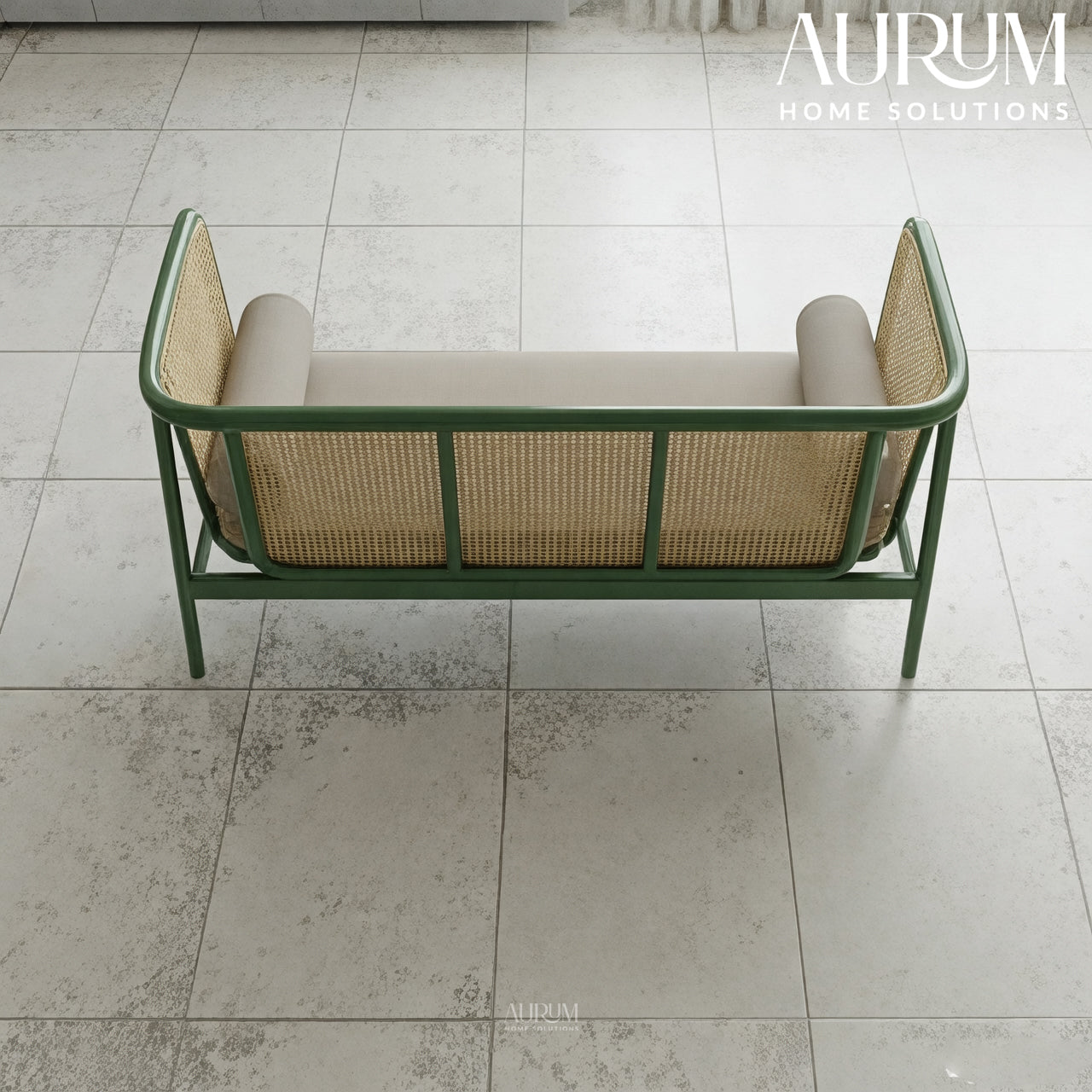 Raven Charm Sofa in Green Finish