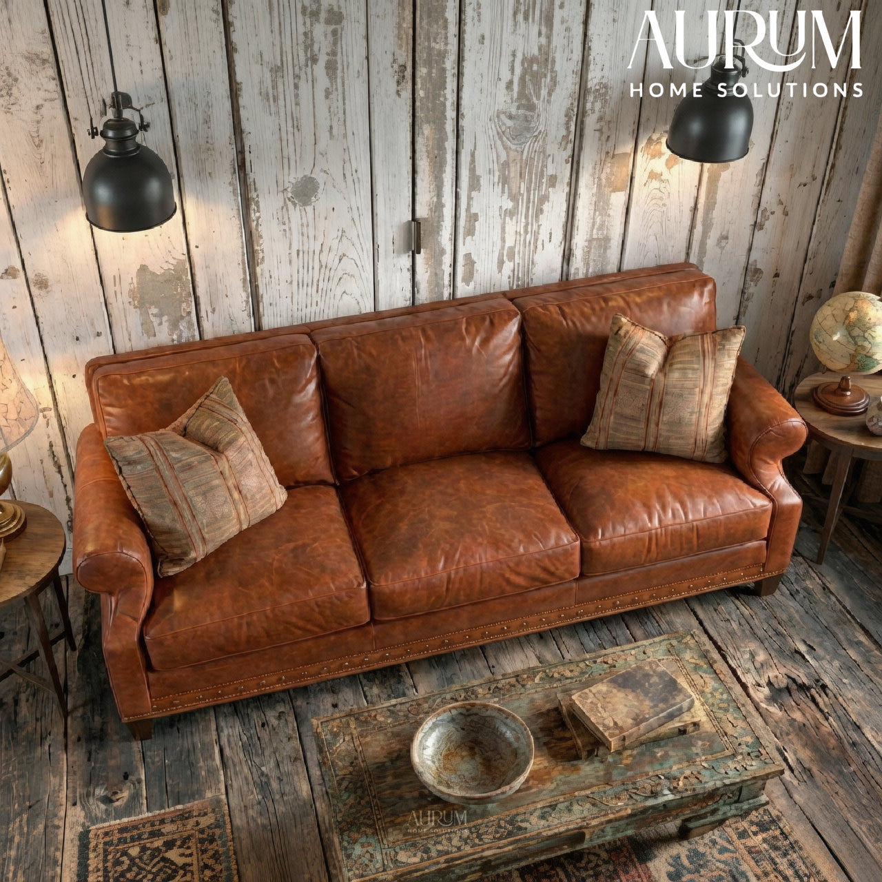Vienna Three-Seater Leather Sofa