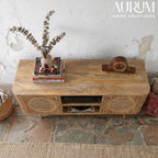 Compact Elegance Mango Wood Media Console