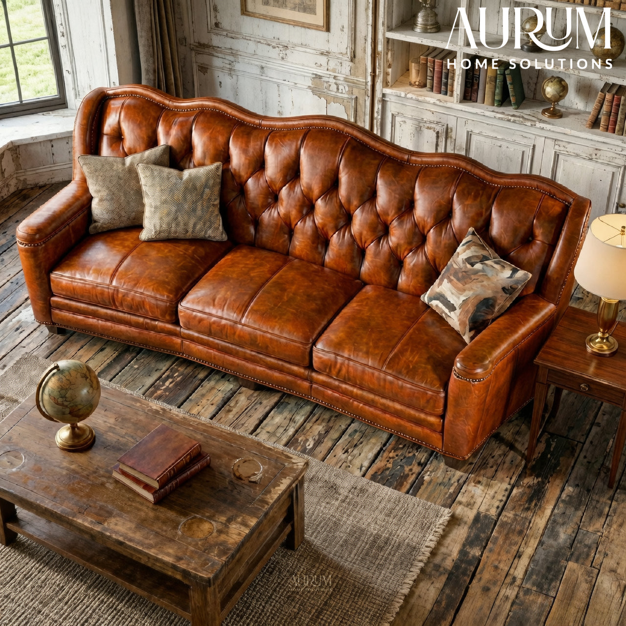 Warmth Brown Leather Sofa