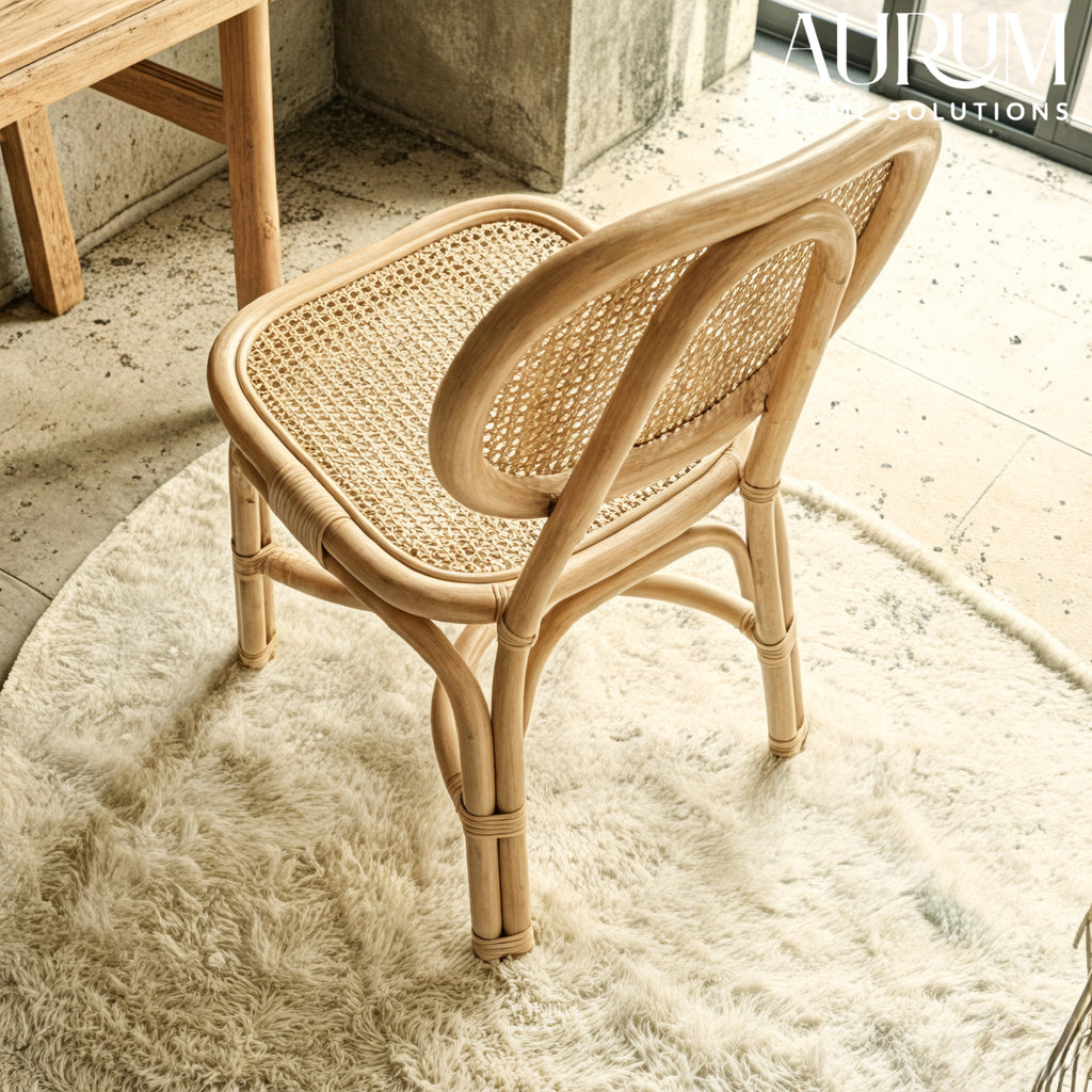 Rattan Chair with Modern Woven Design for Indoor Use