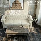 Regency Chesterfield Beige Sofa