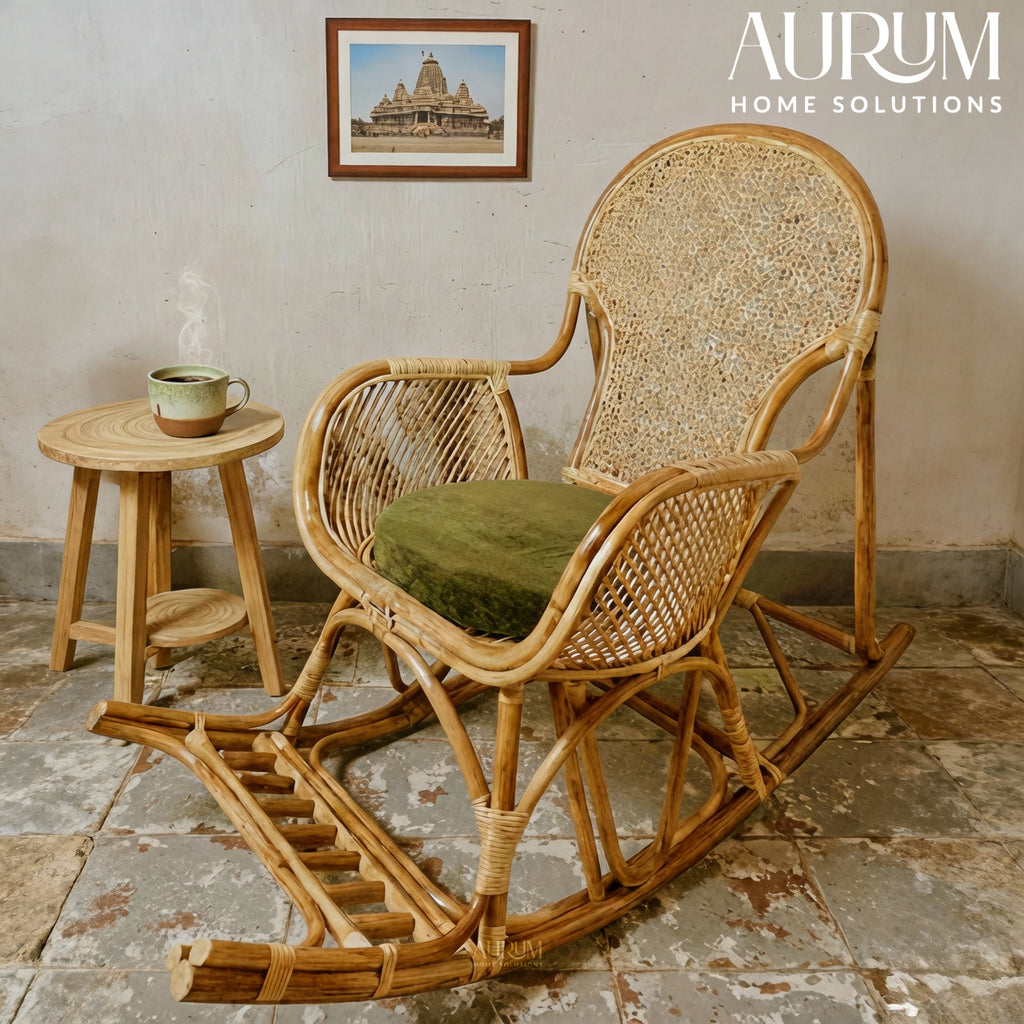 Rattan Rocking Chair | Dreamweave Handwoven Design for Indoors & Outdoors