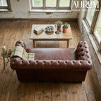 Brand New Vintage Luxe Leather Lounge Chair – Cognac Brown