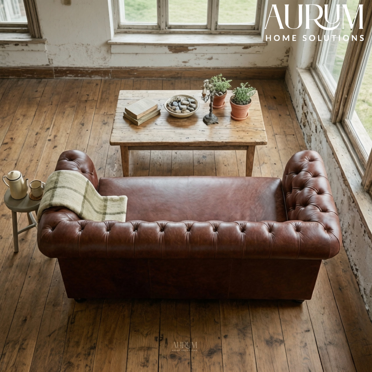 Brand New Vintage Luxe Leather Lounge Chair – Cognac Brown