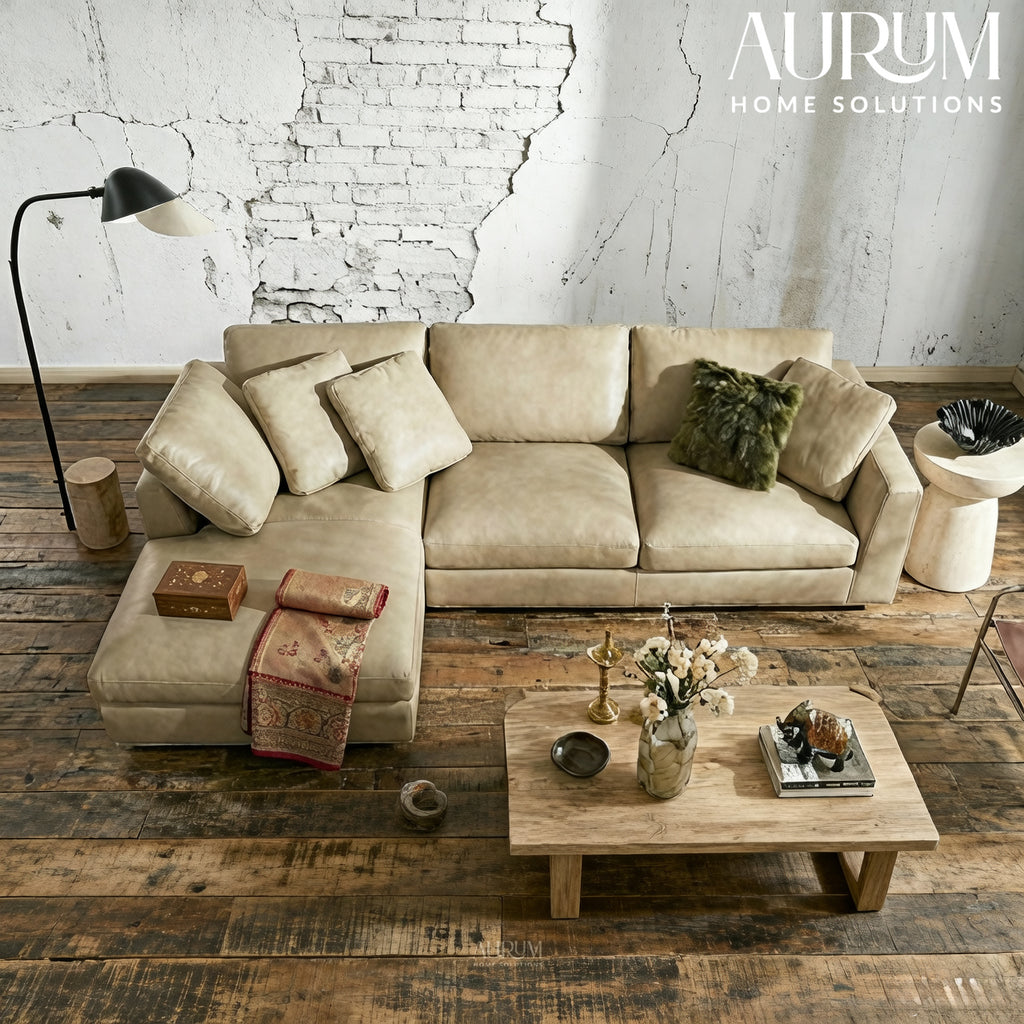 Luxe Leatherette Sectional Sofa