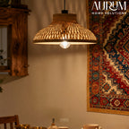 EcoLoom Bamboo Hanging Lamp - Flared Lattice Pendant