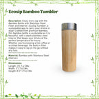 Bamboo Bottle with Stainless Steel Filter and Interior | EcoSip Tumbler