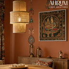 Artisan Aura Bamboo Hanging Lamp - Stacked Lantern Cane Drum