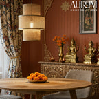 Artisan Aura Bamboo Hanging Lamp - Stacked Lantern Cane Drum