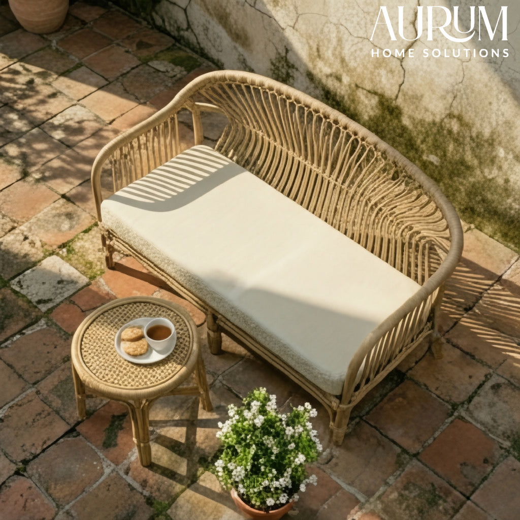 Hikari Nest Natural Rattan 2-Seater Sofa