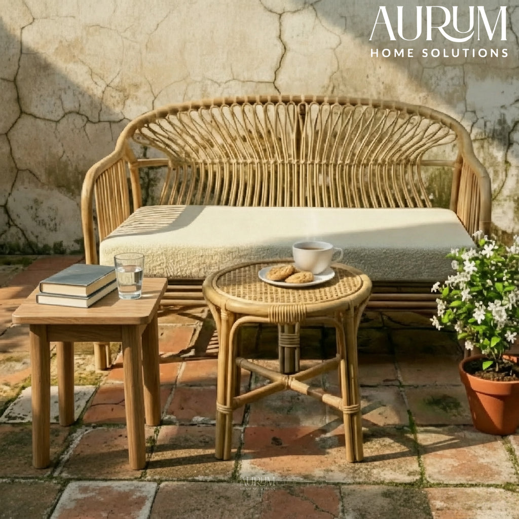 Hikari Nest Natural Rattan 2-Seater Sofa
