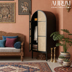 Victorian Rattan Wardrobe In Black