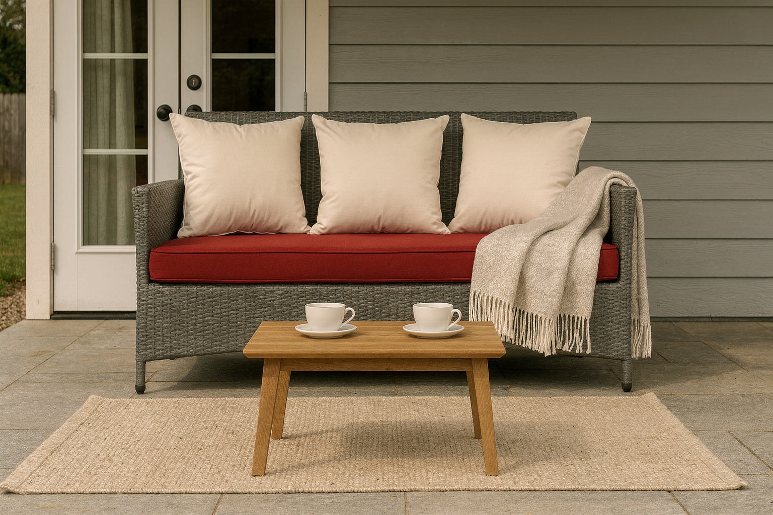 THREE SEATER SOFA WITH CUSHION (AHOL/107/001)