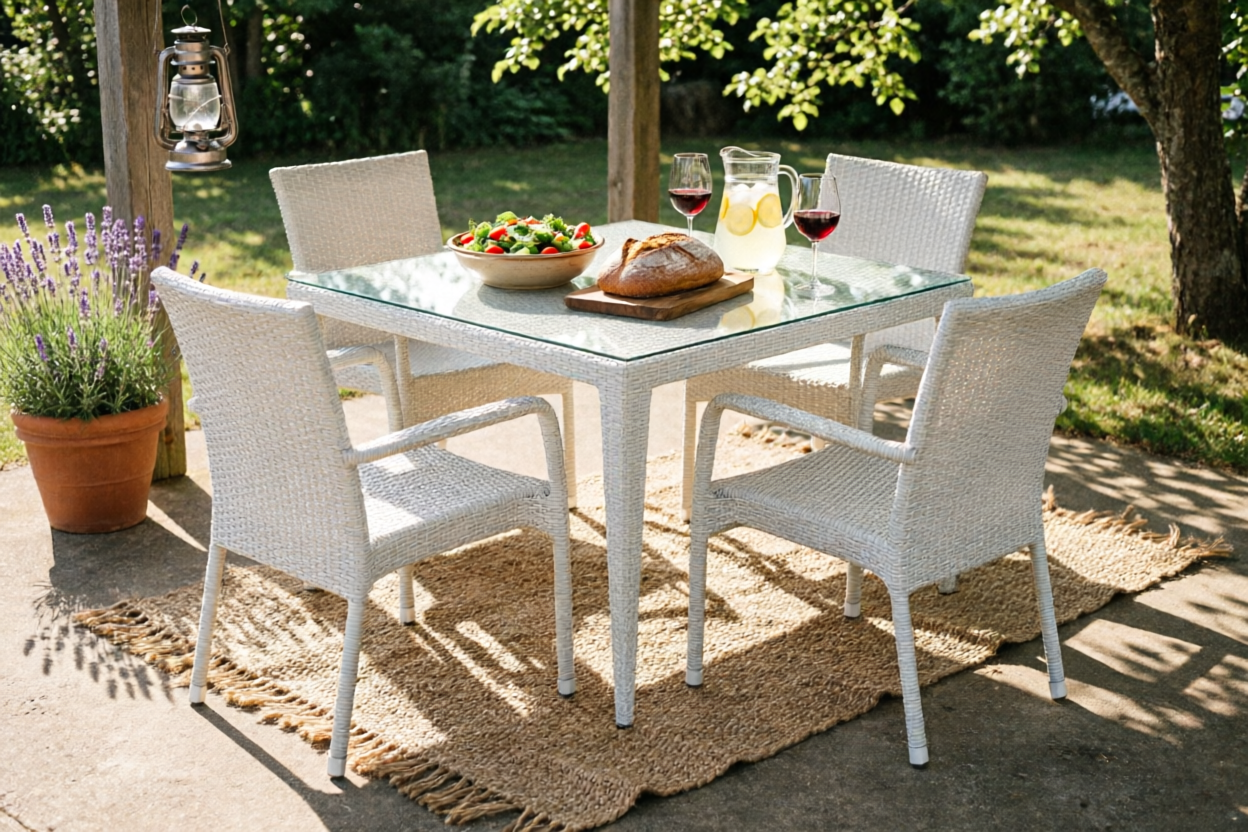DINING TABLE WITH GLASS TOP (AHOD/137/002)