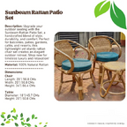 Rattan Patio Set | Sunbeam Handwoven Outdoor Seating for Balcony & Garden
