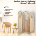 Serene Rattan Room Divider with Folding Panels
