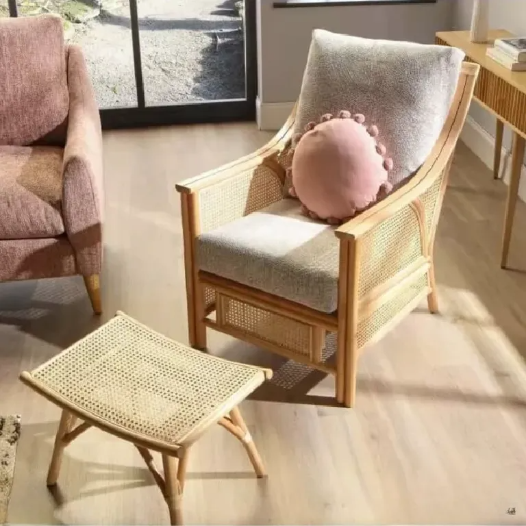 Rattan Stool with Modern Weave Wonder for Indoor Use