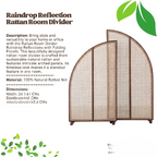Rattan Room Divider Raindrop Reflections with Folding Panels (Per Panel)