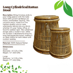 Moonshine Cane Stool with Cylindrical Design for Indoor and Outdoor Seating