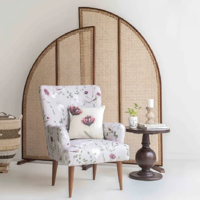 Rattan Room Divider Raindrop Reflections with Folding Panels (Per Panel)