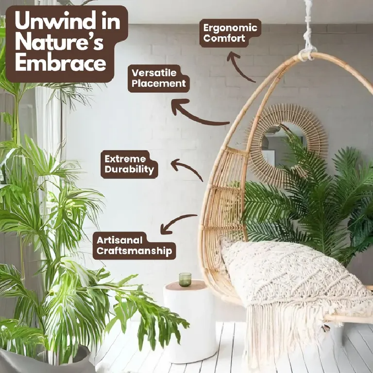 Swing Chair | Aerial Oasis Rattan Seat for Indoor & Outdoor