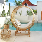 Rattan Chair with Lunar Design for Indoor Lounging