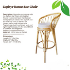 Rattan Bar Chair with Zephyr Weave Cushioned Seat