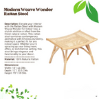 Rattan Stool with Modern Weave Wonder for Indoor Use