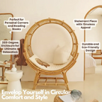 Rattan Chair with Lunar Design for Indoor Lounging