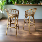 Rattan Bar Chair with Zephyr Weave Cushioned Seat