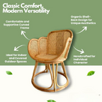 Modern Chair with Rattan Petal Design for Indoor Spaces