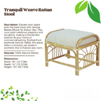 Cane Stool with Tranquil Rattan Design for Indoor Footrest