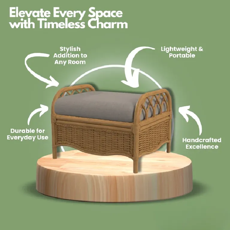 Cane Stool | Cozy Cove for Indoor and Outdoor Seating