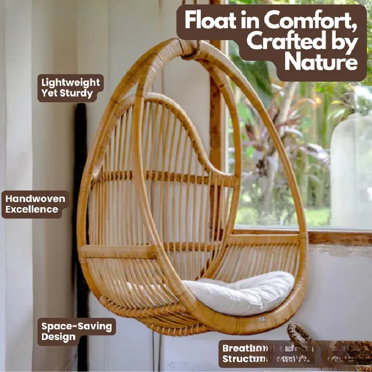 Swing Chair | Hanging Haven Rattan Seat for Indoor & Outdoor