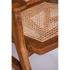 Rocking Teak Wood and Wicker Armchair