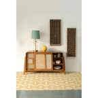 Modern Solid Teak Wood and Wicker Sideboard