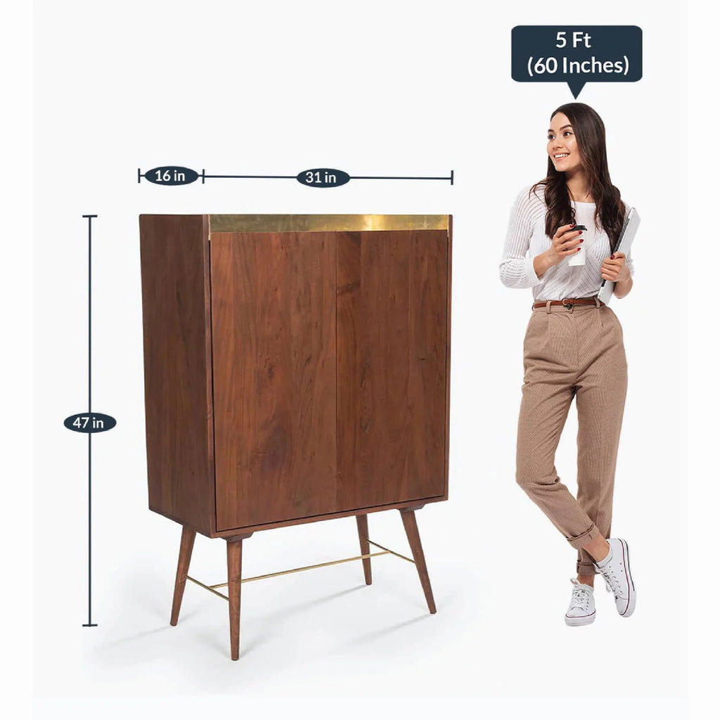 Scandi Teakwood Bar Unit