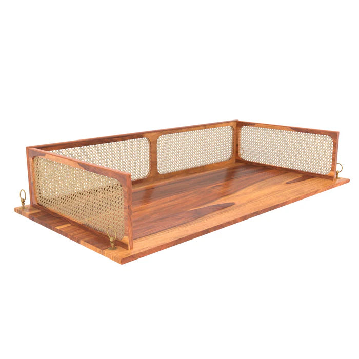 Classic Modern Montage Style Handmade Acacia Wooden Swing