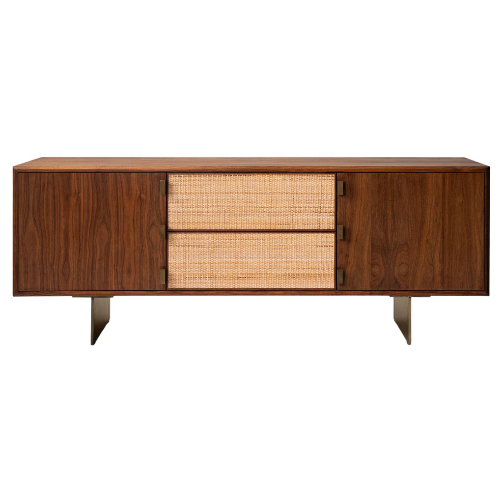 Modern Solid Wood Augusto Credenza With Rattan