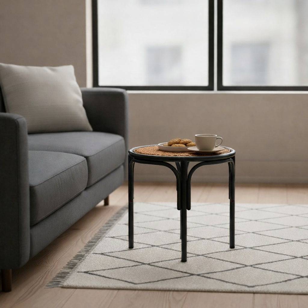 TEA TABLE WITH GLASS TOP AHO/091/002